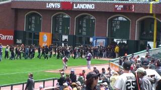 Berkeley 6th Grade Band and Berkeley High Band Star Spangled Banner at Giants Game May 27 2010 [upl. by Adiana688]