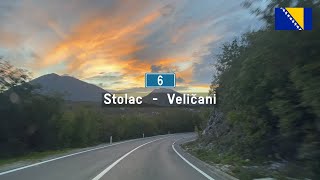 Driving in Bosnia and Herzegovina M6 from Stolac to Veličani [upl. by Iuq777]