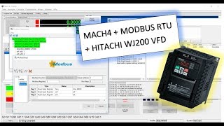 Setting up Tutorial MACH4 with MODBUS RTU and Hitachi WJ200 GER [upl. by Annekcm]