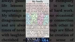 Paragraph on My Family youtubeshorts shorts  10 lines essay My Family ielts tofel success [upl. by Enrak]