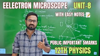 12th physics  Electron microscope  unit 8  public important 5markdual nature of radiationampmatter [upl. by Yenttihw854]