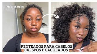 PENTEADO PARA CABELOS CRESPOS E CACHEADOS passo a passo curlyhair penteados tutorial [upl. by Bink]