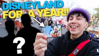 SURPRISING BEST FRIENDS with DISNEYLAND FOR A YEAR PRICELESS REACTION [upl. by Aihtiekal]