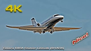 Cessna 680A Citation Latitude Albinati Aviation 9HAOA Private Jet [upl. by Inalel]