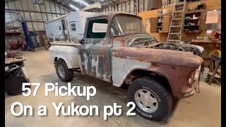 57 Chevy truck on a 2004 4x4 Yukon frame build PT2 [upl. by Aenitsirhc]