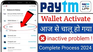 Paytm wallet activate problem  Paytm wallet activate kaise kare  How to Activate Paytm wallet 2024 [upl. by Cleodal870]