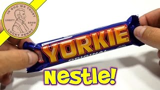 Yorkie Original Milk Chocolate Candy Bar Nestle  UK Candy Tasting [upl. by Kinom50]