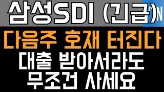 삼성SDI 주가전망  긴급 다음주 호재 터진다 대출받아서라도 무조건 사세요 [upl. by Wolbrom]