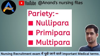 ParietyNulliparaPrimiparaMultipara What the parity meaningnclex anandsnursingfiles [upl. by Isac]