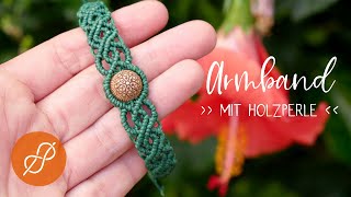 Makramee ANLEITUNG  Armband mit Perle [upl. by Oluas145]