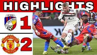 Viktoria Plzen vs Manchester United 12 Highlights Europa League 2024 Today  Holjund Brace Goals [upl. by Esinyl]