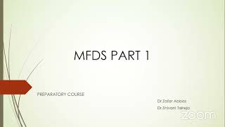 MFDS PART 1  MFD PART 1 INTRODUCTORY CLASS ROYAL COLLEGE [upl. by Elohcin]