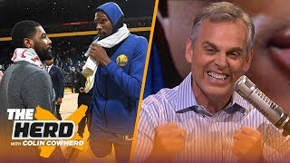 Colin Cowherd talks Kyrie amp Durant to Knicks rumors compares Harden and Westbrook  NBA  THE HERD [upl. by Denie]