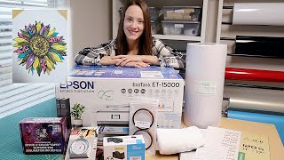 How to Set up an Epson EcoTank 15000 for Sublimation  Supplies you need amp Making my first print [upl. by Ayekin]