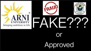 Arni University Himachal Pradesh fake or UGC APPROVEDPCI APPROVALRECOGNISED or NOTAICTEBCI LIST [upl. by Stuckey]