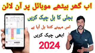 Bijli Ka Bil Check Karne Ka Tarika 2024  How To Check Electricity Bill Online In Pakistan 2024 [upl. by Lleddaw309]