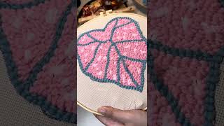 Caladium plant punch needle art process of making caladium craft punchneedle [upl. by Virginie]