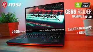 MSI GE66 Raider 240hz Gaming Laptop First Impression Smooth Gameplay  RGB [upl. by Ylime]