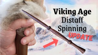 Spinning with a Viking Age Distaff and Spindle Whorls  Lendbreen Distaff Update [upl. by Ewer760]