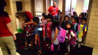 Round Lake School District 116 kindergarten students first day [upl. by Enilekcaj]