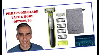 🧔 RECORTADORA de BARBA y vello CORPORAL PHILIPS ONEBLADE FACE amp BODY QP263030  AMAZON 2024 👍 [upl. by Kcirtapnhoj]