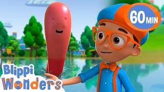 Blippi plays with Wave the Worm   Blippi Wonders Educational Videos for Kids [upl. by Greenebaum170]