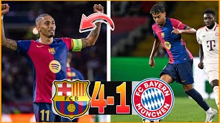 BARÇA 41 BAYERN  RAPHINHA TRIPLÉ MASTERCLASS LAMINE YAMAL  UN RÉGAL [upl. by Ul]