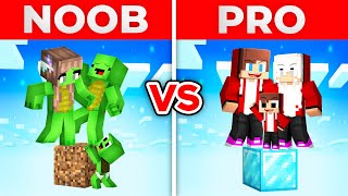 JJ And Mikey NOOB Dirt vs PRO Diamond ONE BLOCK BATTLE in Minecraft Maizen [upl. by Yeltnarb]