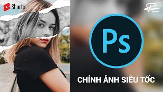 photoshop Chỉnh ảnh siêu tốc  Hiệu ửng ảnh xé giấy BonART shorts [upl. by Keeton]