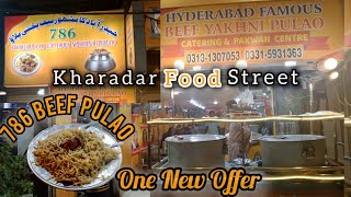 Karachi One Of The Best Famous 786 Hyderabadi Beef Pulao Kharadar Food Street [upl. by Ardiedal346]