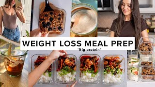 1 hour weight loss meal prep  91g protein per day  super easy pt 2 [upl. by Taveda]