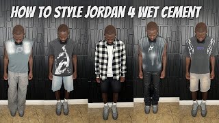 How To Style Jordan 4 Wet Cement Paris Olympics  Outfit Ideas [upl. by Elleynod]