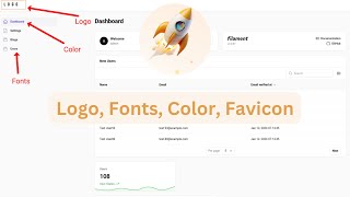 7  Change Theme color fonts  logo and favicon in Filament panel  filament laravel [upl. by Alehc191]