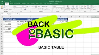 Back to Basic Episode 2  Creating Basic Table [upl. by Elamrej364]