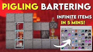 BEST PIGLING BARTERING FARM In 121 Minecraft Bedrock MCPEXBOX [upl. by Eisdnyl]