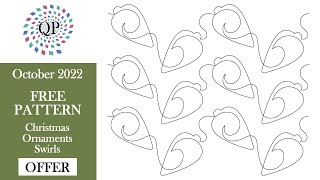 Free Quilting Pantograph for October 2022 Christmas Ornaments Swirls [upl. by Anilra613]