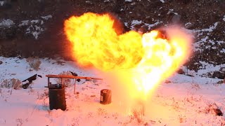 Pouring Liquid Oxygen on Grease Fire [upl. by Nirehtac38]