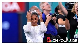 Photos Simone Biles Jordan Chiles compete in Floor Final at 2024 Paris Olympics [upl. by Krispin]