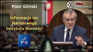 Piotr Gliński  Informacja ws Narodowego Instytutu Wolności [upl. by Illona990]