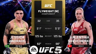 Jessica ANDRADE vs Valentina SHEVCHENKO Title fight UFC UFC 5 Gameplay ufc5 ufc [upl. by Nitneuq]