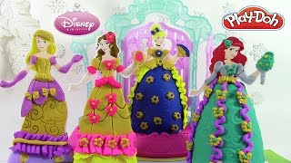 Pâte à modeler Princesse Salle de Bal Créations Royales Cendrillon Raiponce Belle Arielle Play Doh [upl. by Selemas]