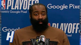 James Harden Postgame Interview  Game 6  Heat vs 76ers  2022 NBA Playoffs [upl. by Lyrahc]