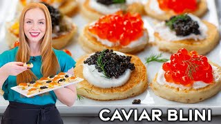 Easy Blini with Caviar  My Favorite Appetizer Recipe [upl. by Nightingale]