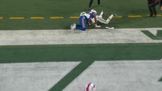 Garrett Wilsons toetap TD catch caps off Rodgers precise pass [upl. by Dale]