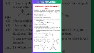 Aromaticity and Huckel Rule 4n2 Pia electron system  aromatic Hydrocarbons  organic chemistry [upl. by Retse401]