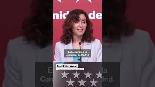 Ayuso quotMilei es bienvenido en la Comunidad de Madrid” shorts [upl. by Drehcir]