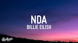 1 HOUR 🕐 Billie Eilish  NDA Lyrics [upl. by Hegyera]