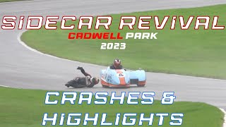 Sidecar Revival  Cadwell Park 46th August 2023  Crashes amp Highlights [upl. by Kcaz961]