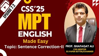 Episode 72 Sentence CorrectionII by Prof Shafaqat Ali [upl. by Heriberto274]