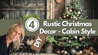 4 High End Rustic Christmas Decor DIYS  Cabin Decor  Dollar Tree [upl. by Gwenn]